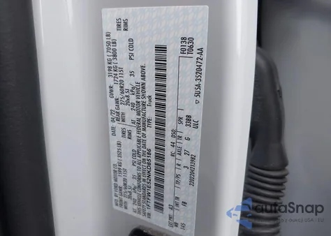 2022 Ford F-150 Xlt z USA, uszkodzony, nr VIN 1FTFW1E52NKD85186